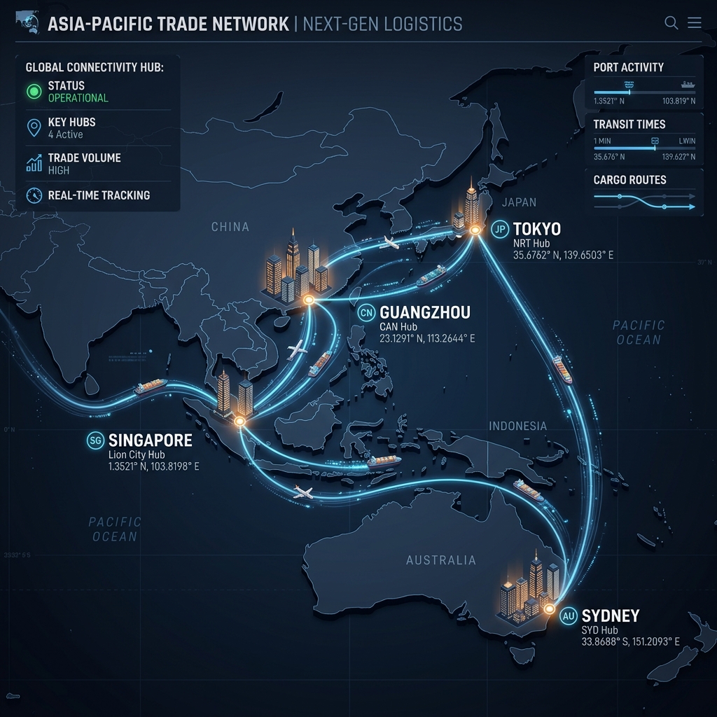 Dragonway Asia-Pacific Sourcing and Trade Corridor Map